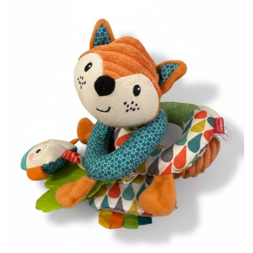 Infantino Fox Spiral Activity Plush Car Seat Orange Rattle Teether 2018 Go GaGa!
